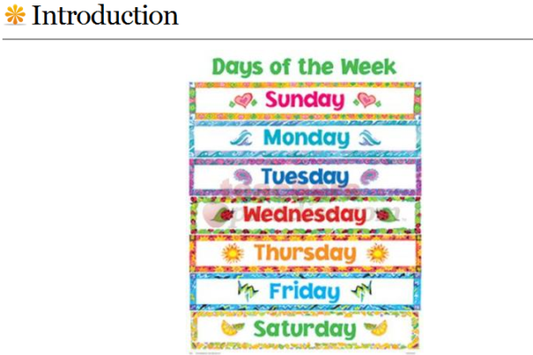 Webquest: Days of the week | Recurso educativo 33916