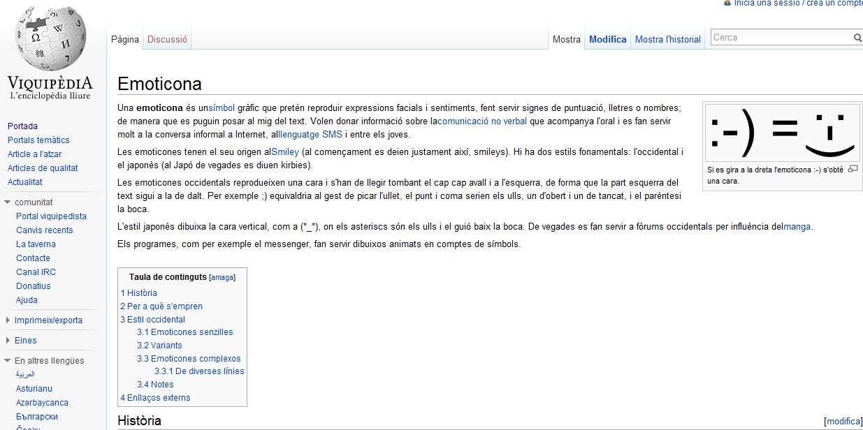 Emoticona - Viquipèdia | Recurso educativo 34300