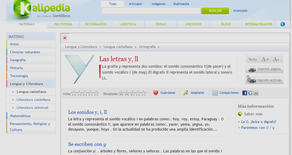 Las letras "y", "ll" | Recurso educativo 34733