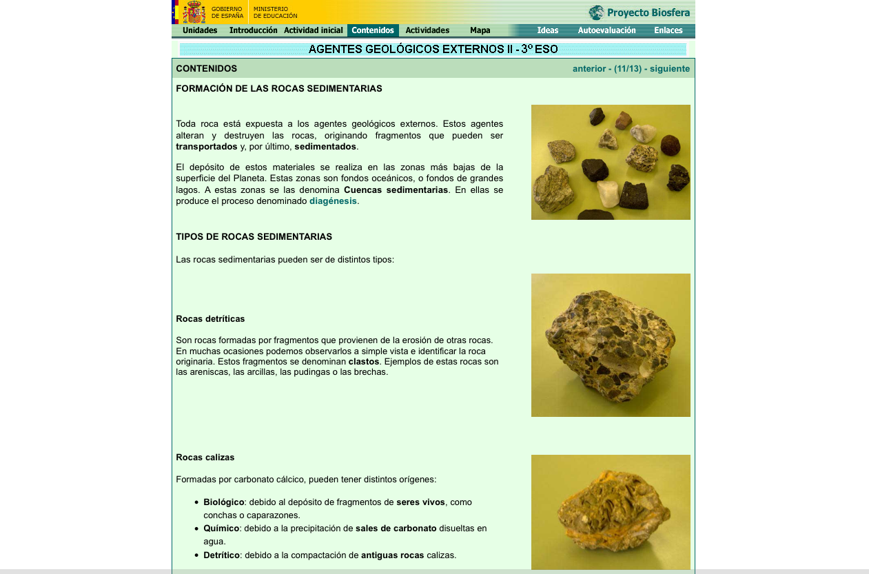 Rocas sedimentarias | Recurso educativo 36198