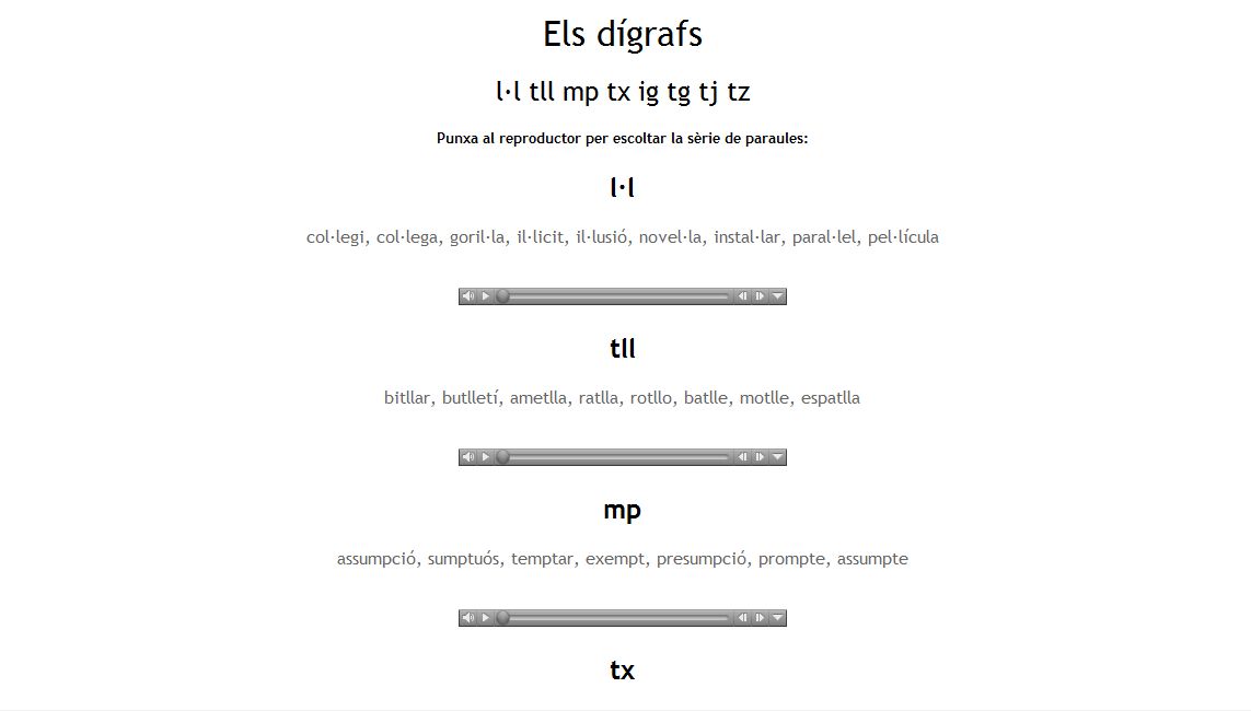 Els dígrafs | Recurso educativo 36201