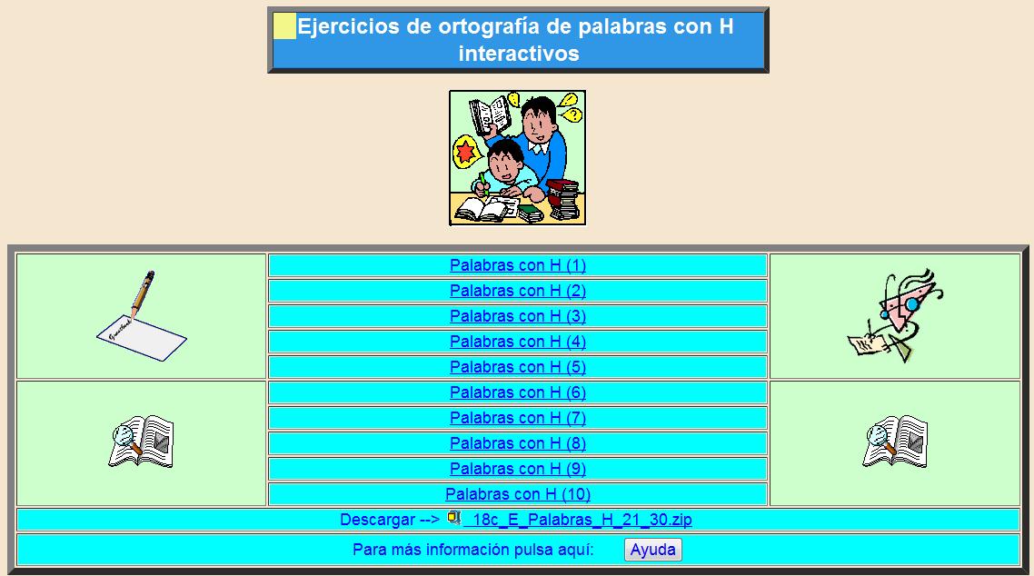 Ejercicios interactivos de ortografía - H | Recurso educativo 36503
