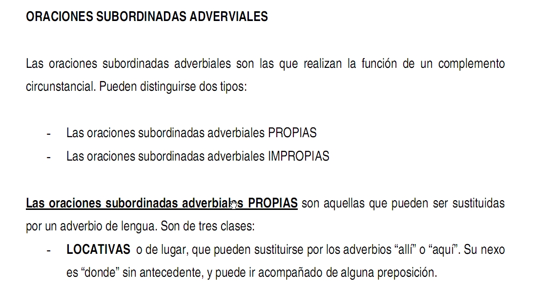 Oraciones subordinadas adverbiales | Recurso educativo 36550