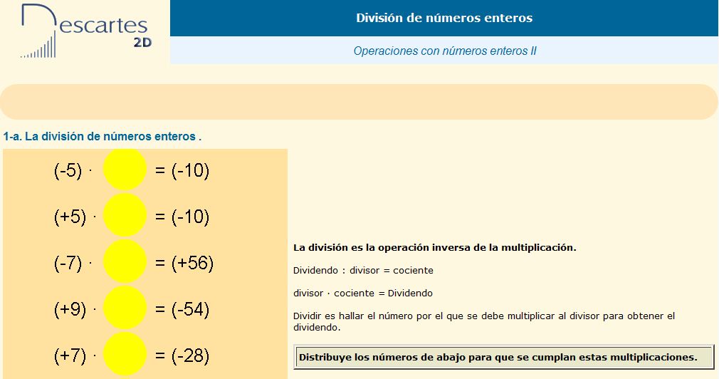 División de números enteros | Recurso educativo 36634