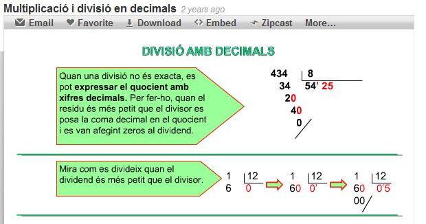 Multiplicació i divisió de decimals | Recurso educativo 37003