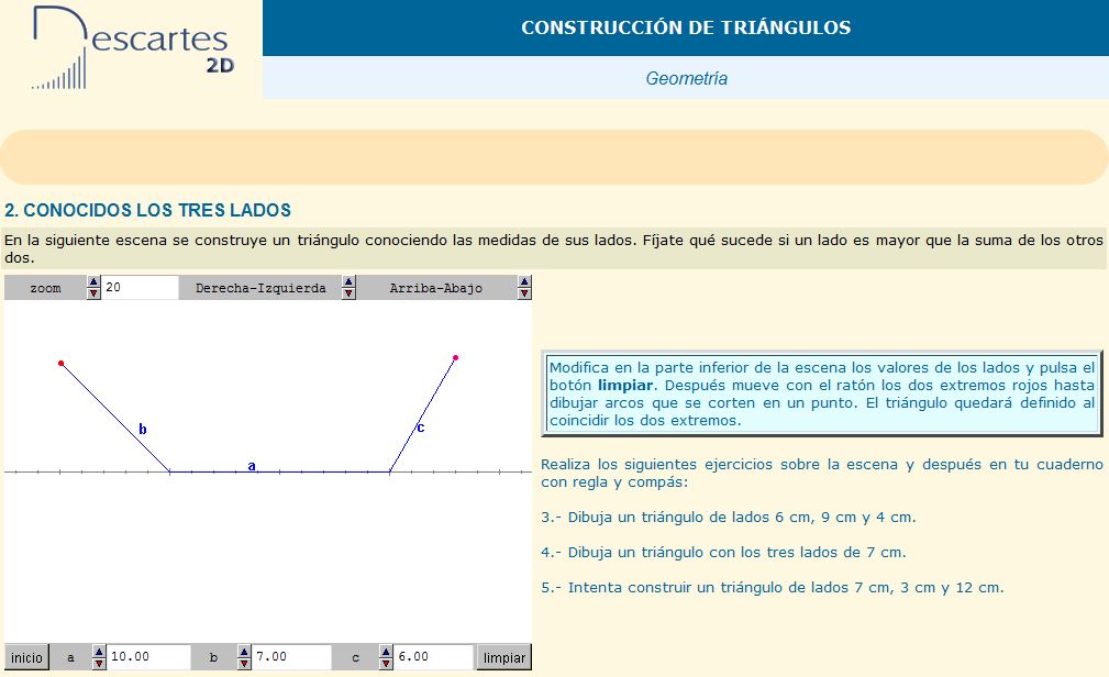 Construcción de triángulos conocidos tres lados | Recurso educativo 37131