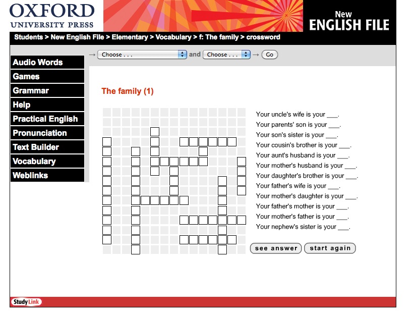 The Family crossword | Recurso educativo 41620