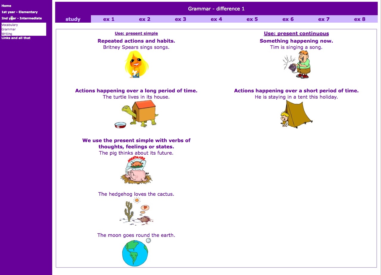 Difference of use between Present Simple and Present Continuous | Recurso educativo 41724