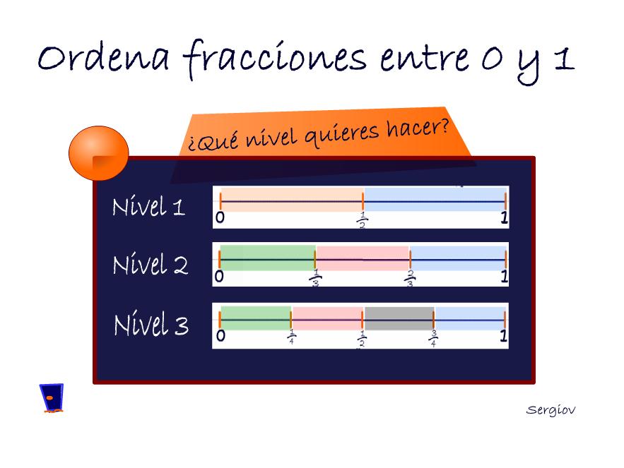 Ordena fracciones entre el 0 y el 1. | Recurso educativo 42821