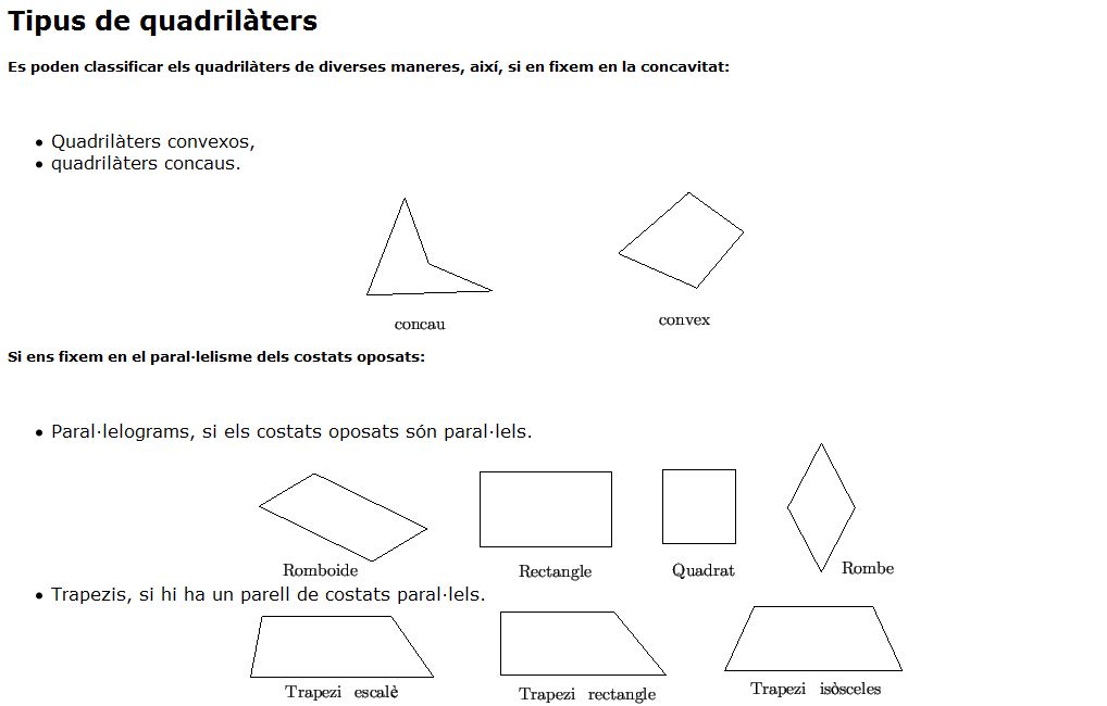 Els quadrilàters | Recurso educativo 44343