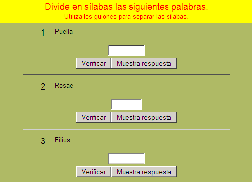 Divide en sílabas las siguientes palabras | Recurso educativo 45836