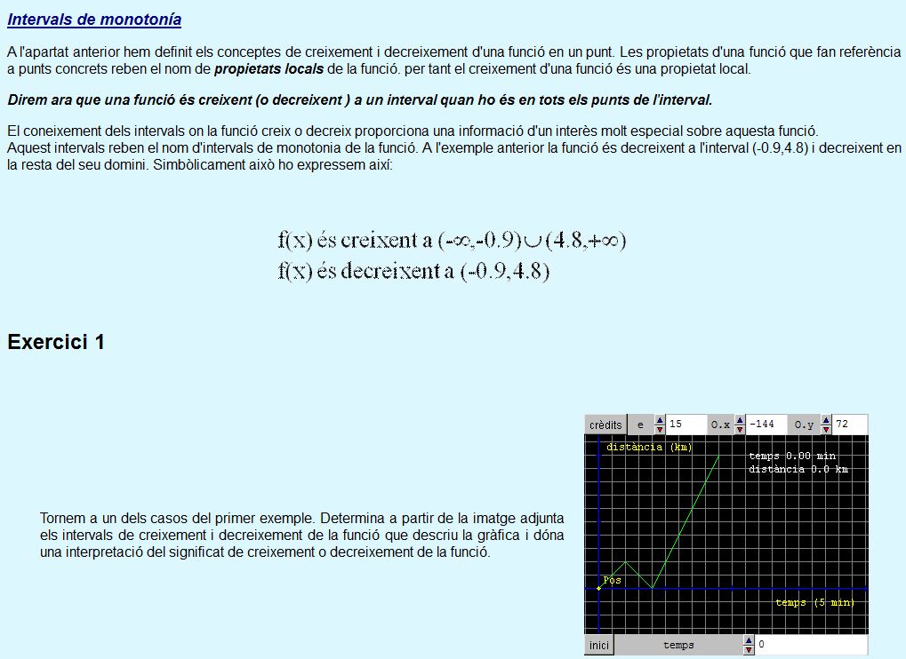 Creixement i decreixement d'una funció | Recurso educativo 46007