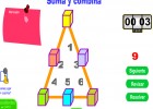 Juego didáctico: cuadrados y triángulos de sumas | Recurso educativo 47162