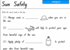 Sun safety worksheet | Recurso educativo 54771