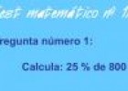 Test matemático: porcentaje y proporcionalidad | Recurso educativo 6468