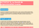 Activitat 1: La funció de proporcionalitat inversa | Recurso educativo 83105