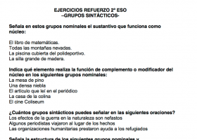 Los grupos sintácticos | Recurso educativo 737587