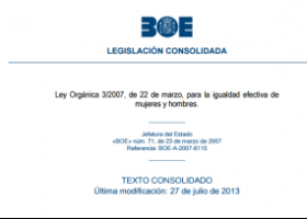 Llei orgànica 3/2007 per a la igualtat efectiva de dones i homes | Recurso educativo 751358