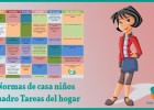 Normas de casa. Cuadro para incluir a los niños en las tareas del hogar | Recurso educativo 764620