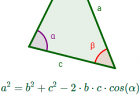Teorema del coseno o de los cosenos: enunciado, demostración y problemas | Recurso educativo 766532