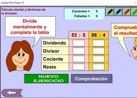 Cálculo mental y términos de la división | Recurso educativo 771755